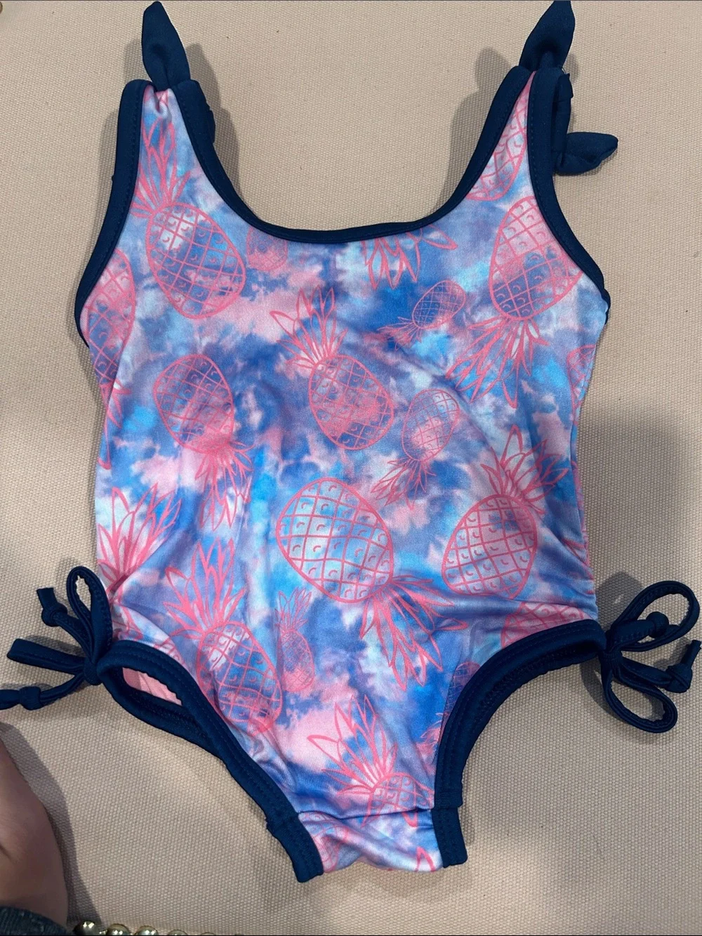 3 Girls One-Piece Swimsuits - Tropical (18-24), Pineapple (24) & Hot Pink (2T)